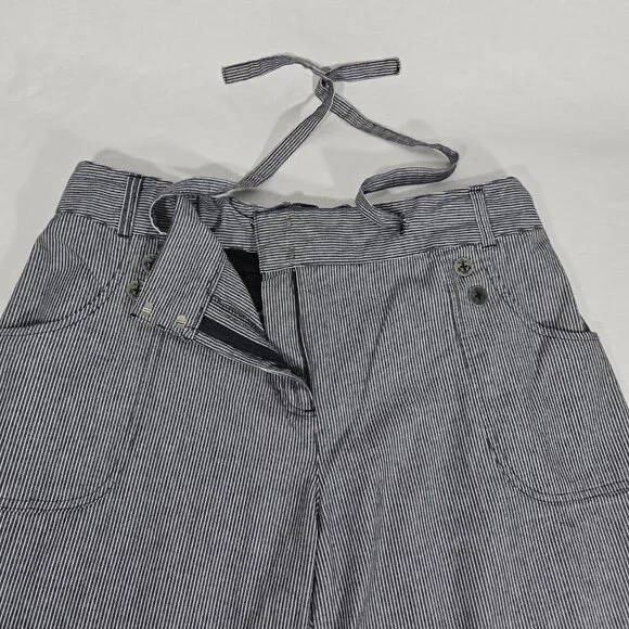 VINTAGE Striped Elastic Waist Drawstring Cargo BERMUDA Shorts Women's Size L/XL. - Picture 7 of 17